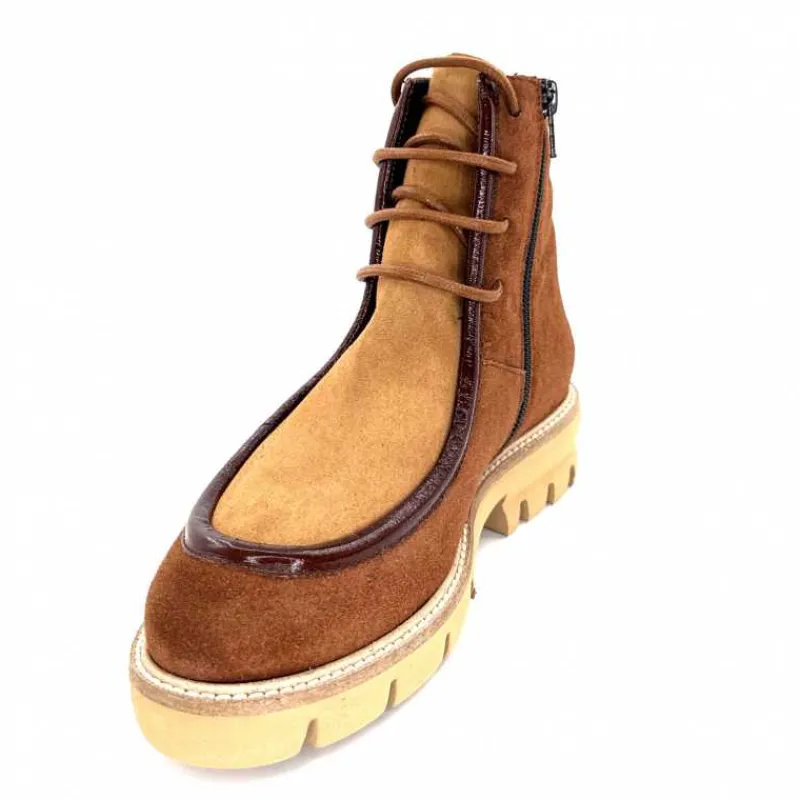 Elégant|Masculin<Ivoire0330 Bottines Derby Ivoire 364 Daim Marron