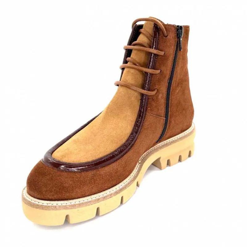Elégant|Masculin<Ivoire0330 Bottines Derby Ivoire 364 Daim Marron