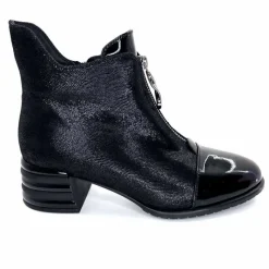 Fantaisie<Elue Par Nous Bottines Maculotte Cuir Irisé Vernis Noir