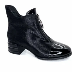 Fantaisie<Elue Par Nous Bottines Maculotte Cuir Irisé Vernis Noir