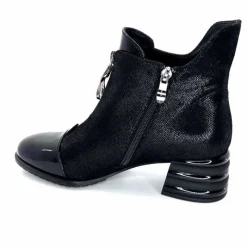 Fantaisie<Elue Par Nous Bottines Maculotte Cuir Irisé Vernis Noir