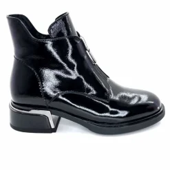 Basic<Elue Par Nous Bottines Sanchez Cuir Vernis Noir