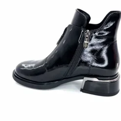 Basic<Elue Par Nous Bottines Sanchez Cuir Vernis Noir