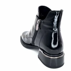 Basic<Elue Par Nous Bottines Sanchez Cuir Vernis Noir