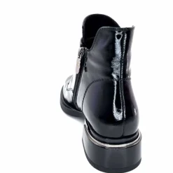 Basic<Elue Par Nous Bottines Sanchez Cuir Vernis Noir