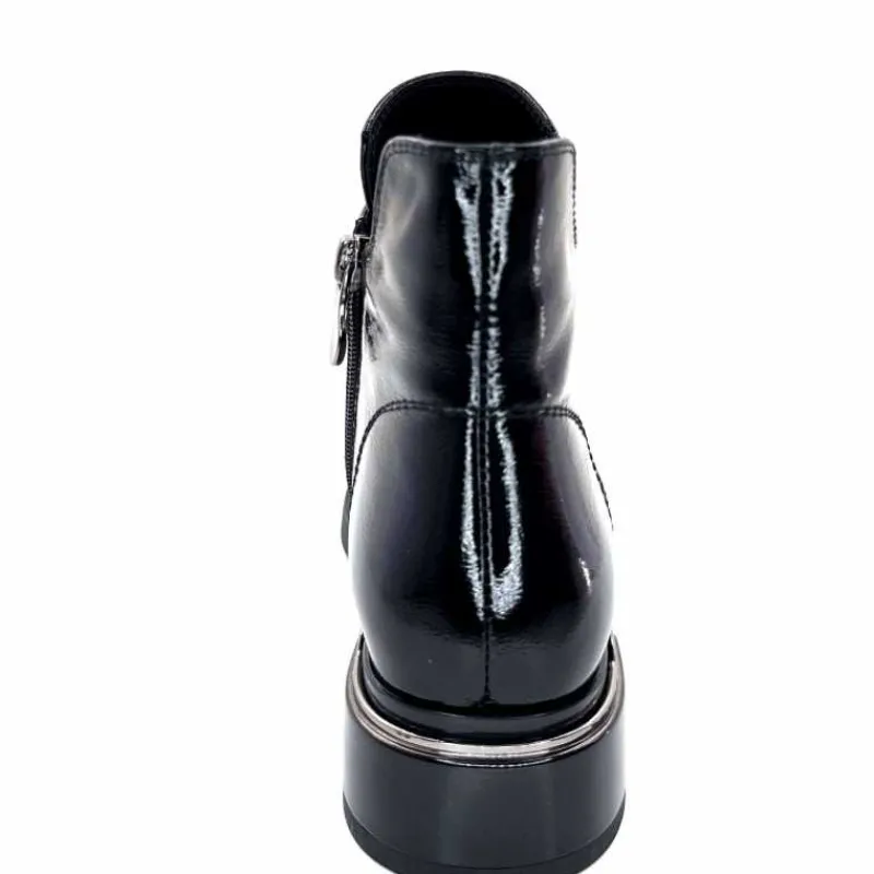 Basic<Elue Par Nous Bottines Sanchez Cuir Vernis Noir