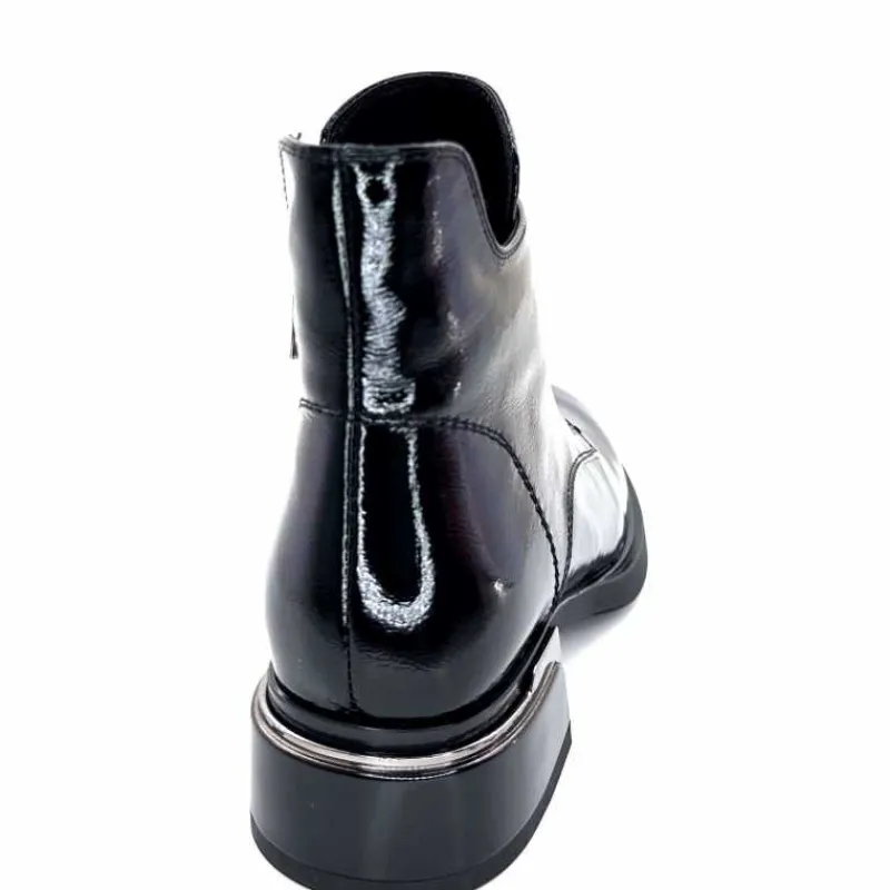 Basic<Elue Par Nous Bottines Sanchez Cuir Vernis Noir