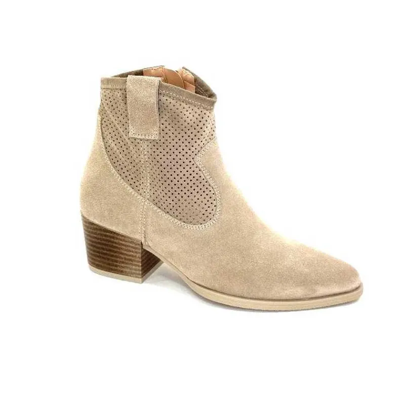 Féminin|Bottines Eté<Ivoire0104a Bottines Eté Ivoire A53079 Daim Fossile Beige