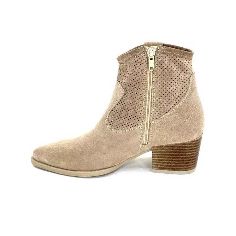 Féminin|Bottines Eté<Ivoire0104a Bottines Eté Ivoire A53079 Daim Fossile Beige