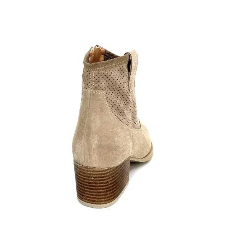 Féminin|Bottines Eté<Ivoire0104a Bottines Eté Ivoire A53079 Daim Fossile Beige