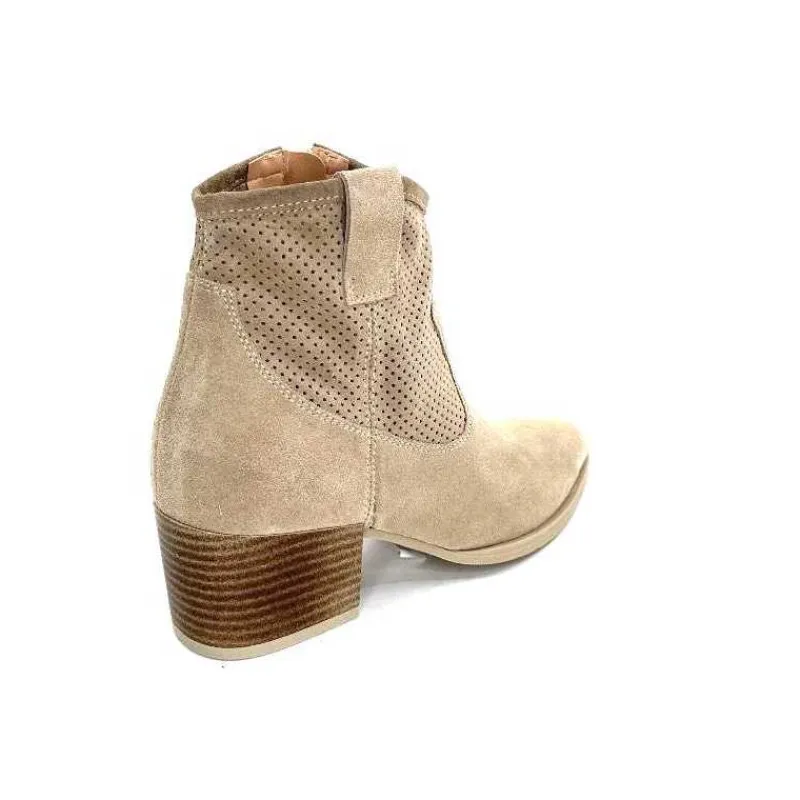 Féminin|Bottines Eté<Ivoire0104a Bottines Eté Ivoire A53079 Daim Fossile Beige