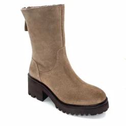 Basic|Bottines<marcha / m.moustafa Bottines Fourrées à Talons Ivoire Evs 2963 Daim Vison Taupe
