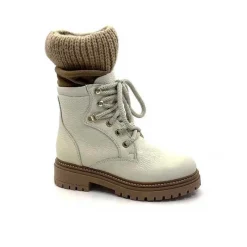Neige|Montagne<Elena Bottines Fourrées 37003 Cuir Crème Beige