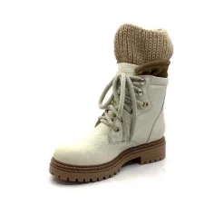 Neige|Montagne<Elena Bottines Fourrées 37003 Cuir Crème Beige