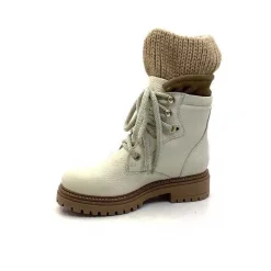 Neige|Montagne<Elena Bottines Fourrées 37003 Cuir Crème Beige