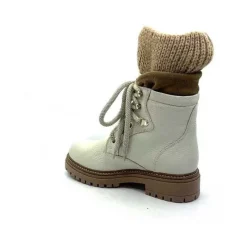 Neige|Montagne<Elena Bottines Fourrées 37003 Cuir Crème Beige