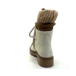 Neige|Montagne<Elena Bottines Fourrées 37003 Cuir Crème Beige