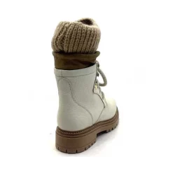 Neige|Montagne<Elena Bottines Fourrées 37003 Cuir Crème Beige