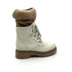 Neige|Montagne<Elena Bottines Fourrées 37003 Cuir Crème Beige
