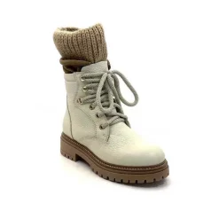 Neige|Montagne<Elena Bottines Fourrées 37003 Cuir Crème Beige