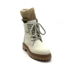 Neige|Montagne<Elena Bottines Fourrées 37003 Cuir Crème Beige