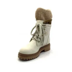 Neige|Montagne<Elena Bottines Fourrées 37003 Cuir Crème Beige