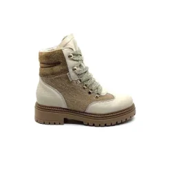 Neige|Montagne<Elena Bottines Fourrées 37044 Cuir Crème Beige