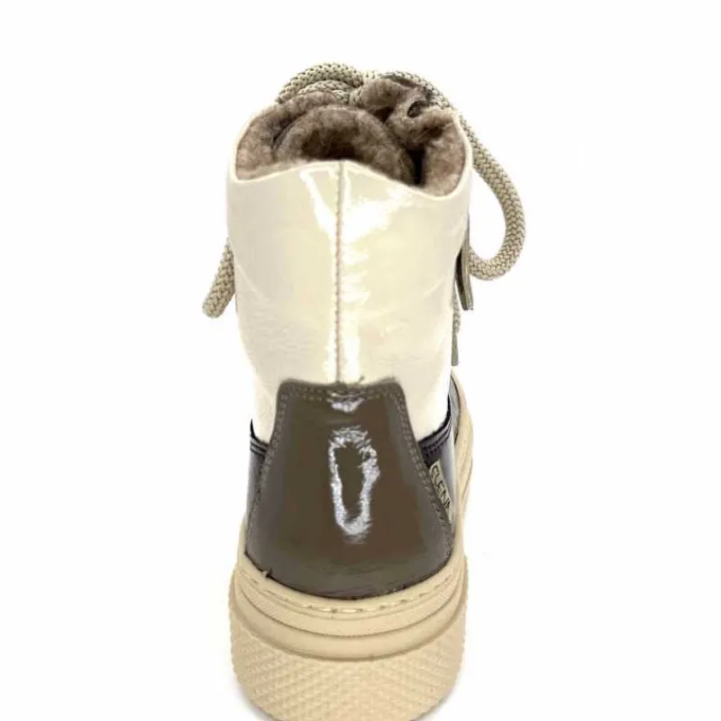 Fourrure|Compensées & Plateformes<Elena Bottines Fourrées 20339 Gill Cuir Crème Marron Gris BlancGrisClairMarron