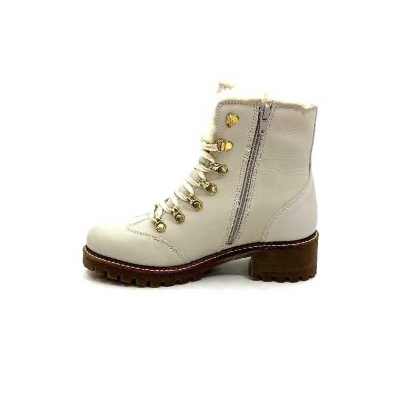 Neige|Fourrure<gemilli sarl - hooper Bottines Fourrées Hooper Shoes Albe Cuir Panna Crème