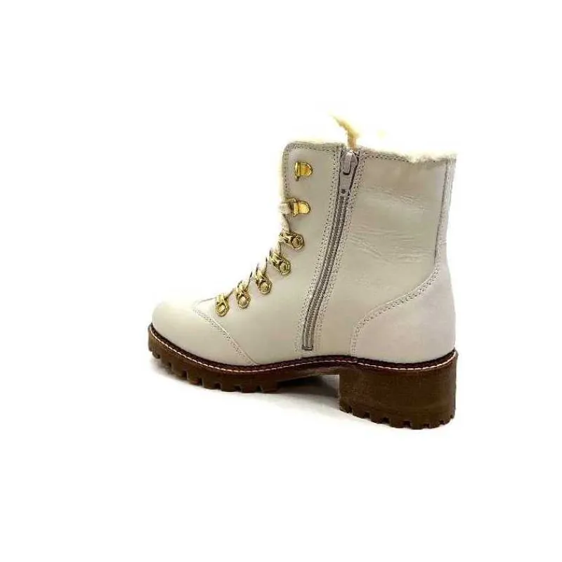 Neige|Fourrure<gemilli sarl - hooper Bottines Fourrées Hooper Shoes Albe Cuir Panna Crème
