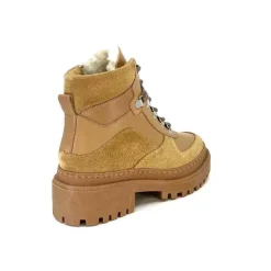 Montagne|Fourrées<Ivoire0209b Bottines Fourrées Ivoire 12301 Cuir Daim Taupe