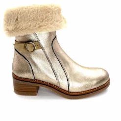 Fourrure|Elégant<MKD Bottines Fourrées Jessy Cuir Gold Or