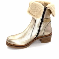 Fourrure|Elégant<MKD Bottines Fourrées Jessy Cuir Gold Or