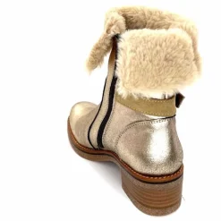 Fourrure|Elégant<MKD Bottines Fourrées Jessy Cuir Gold Or