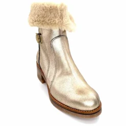 Fourrure|Elégant<MKD Bottines Fourrées Jessy Cuir Gold Or