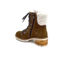 Fourrure|Fourrées<Ivoire-354 Bottines Fourrées Mouton Ivoire 109371 Daim Camel