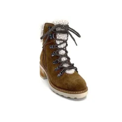 Fourrure|Fourrées<Ivoire-354 Bottines Fourrées Mouton Ivoire 109371 Daim Camel