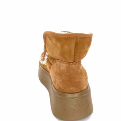 Compensées & Plateformes|Fourrure<nanku srls Bottines Fourrées Nan-Ku Dfh - 08 Daim Camel Marron