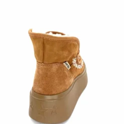 Compensées & Plateformes|Fourrure<nanku srls Bottines Fourrées Nan-Ku Dfh - 08 Daim Camel Marron