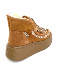 Compensées & Plateformes|Fourrure<nanku srls Bottines Fourrées Nan-Ku Dfh - 08 Daim Camel Marron