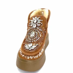 Compensées & Plateformes|Fourrure<nanku srls Bottines Fourrées Nan-Ku Dfh - 08 Daim Camel Marron