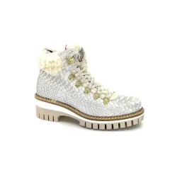 Neige|Montagne<new italia Bottines Fourrées 2415464 Cuir Perla &amp; Doré Blanc