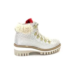 Neige|Montagne<new italia Bottines Fourrées 2415464 Cuir Perla &amp; Doré Blanc