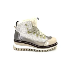 Montagne|Fourrure<new italia Bottines Fourrées 24154646 Perla Cuir &amp; Doré Blanc