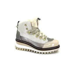 Montagne|Fourrure<new italia Bottines Fourrées 24154646 Perla Cuir &amp; Doré Blanc