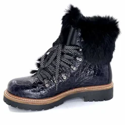 Neige|Montagne<Olang Bottines Fourrées Imperial Luxe Cuir Vernis Noir