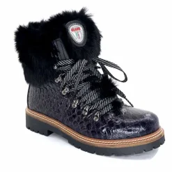 Neige|Montagne<Olang Bottines Fourrées Imperial Luxe Cuir Vernis Noir