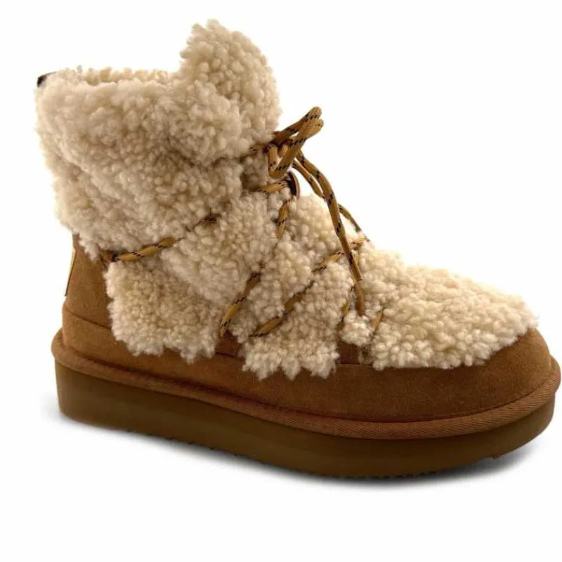 Montagne|Fourrure<sweet heritage Bottines Fourrées Praz Daim Fourrure Camel