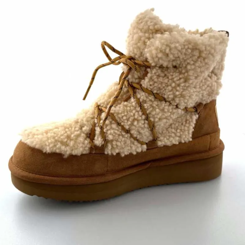 Montagne|Fourrure<sweet heritage Bottines Fourrées Praz Daim Fourrure Camel