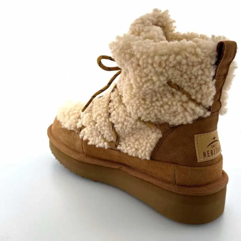 Montagne|Fourrure<sweet heritage Bottines Fourrées Praz Daim Fourrure Camel